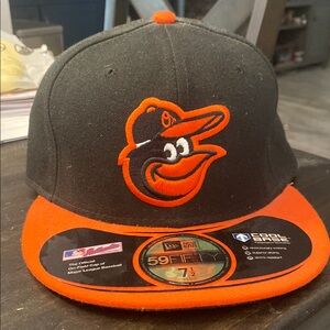MLB Orioles Black & Orange fitted Baseball Cap